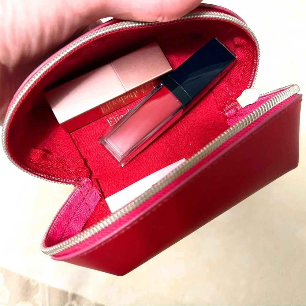 Elizabeth Arden Mini Red Cosmetic Bag Makeup Pouch NWOT